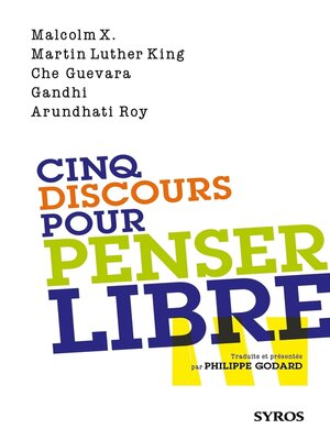 cover image of Cinq discours pour penser libre EPUB2